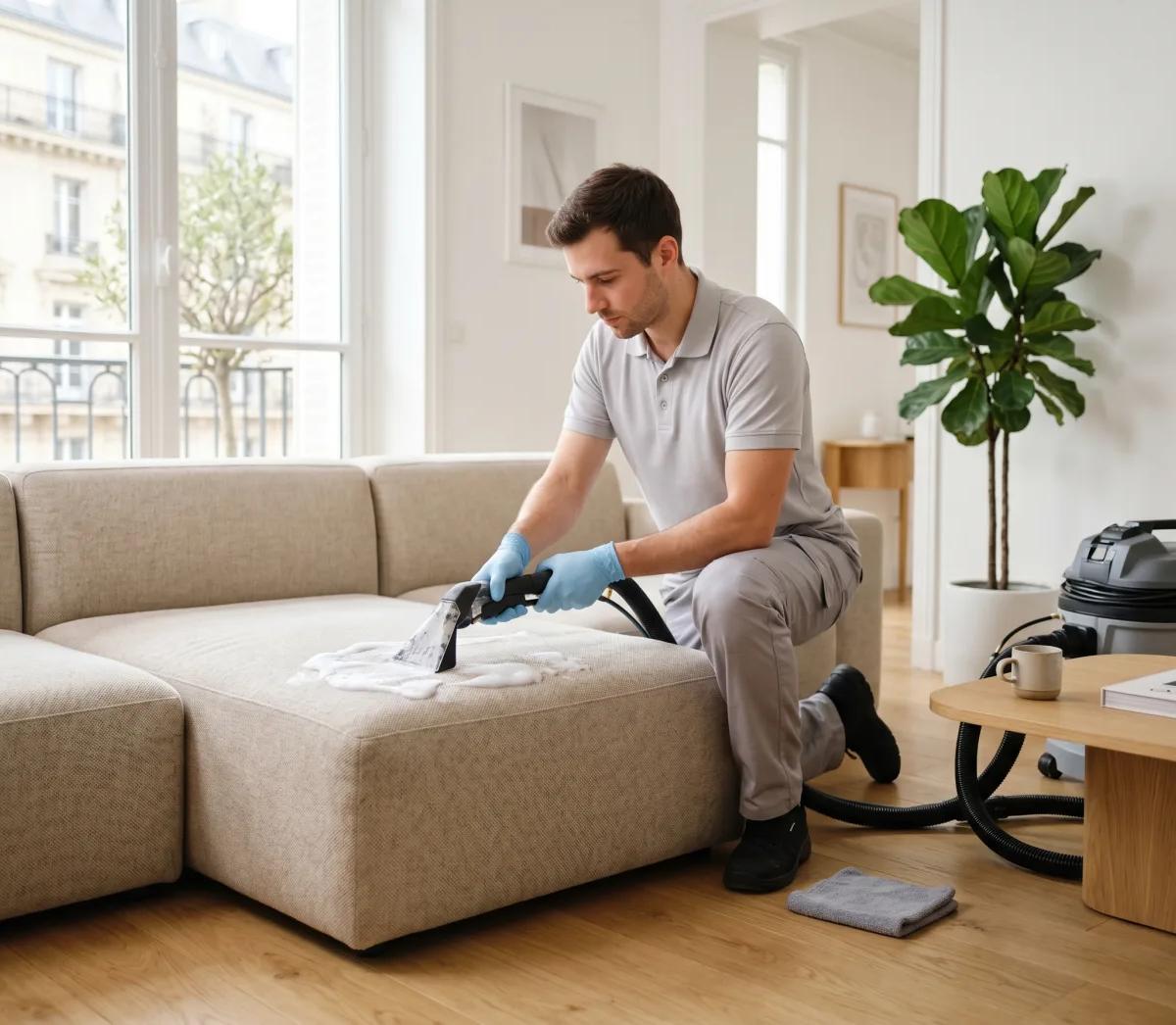 Nettoyage de canapé à domicile par un professionnel